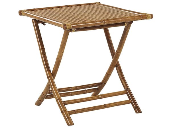 Bambu Bistro Bord Naturligt Trä 70 x 70 cm Hopfällbart Inomhus Utomhus Soffbord