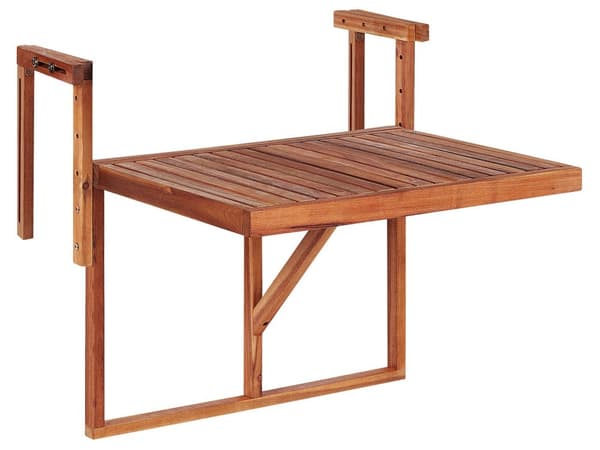 Parvekepöytä ripustettava tumma puu 60 x 40 cm pieni taitettava moderni tyyli