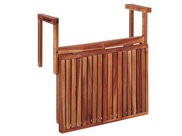 Parvekepöytä ripustettava tumma puu 60 x 40 cm pieni taitettava moderni tyyli