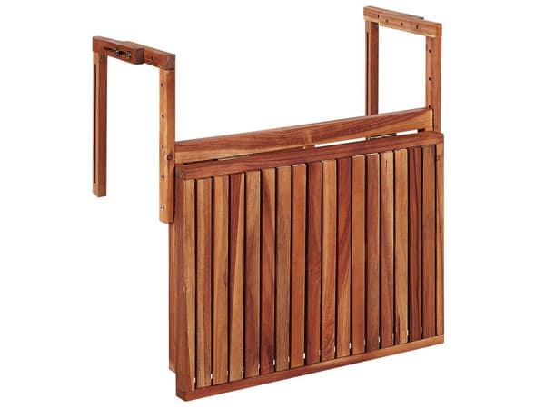 Parvekepöytä ripustettava tumma puu 60 x 40 cm pieni taitettava moderni tyyli