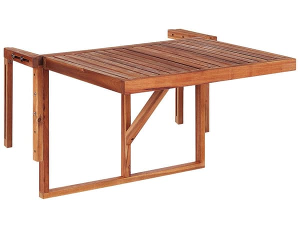 Parvekepöytä ripustettava tumma puu 60 x 40 cm pieni taitettava moderni tyyli