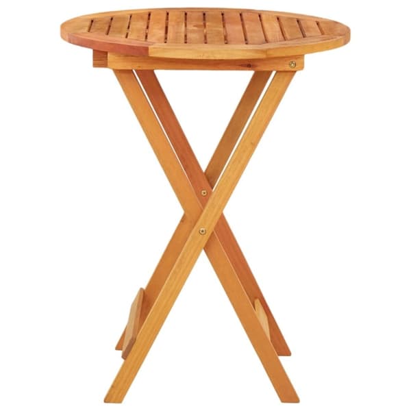 vidaXL foldbart havebord Ø60x75 cm massivt eukalyptustræ