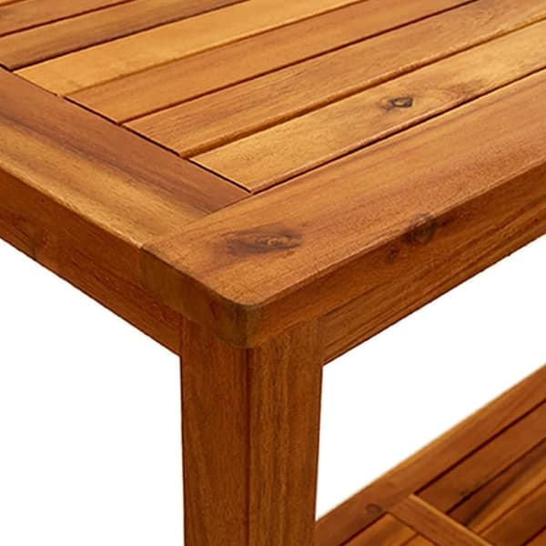 vidaXL Puutarhan konsolipöytä 110x40x75 cm täysi akaasiapuu