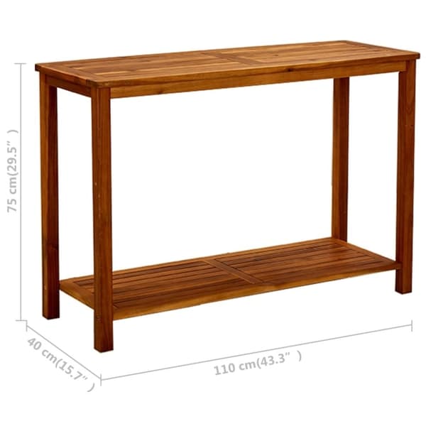 vidaXL Puutarhan konsolipöytä 110x40x75 cm täysi akaasiapuu