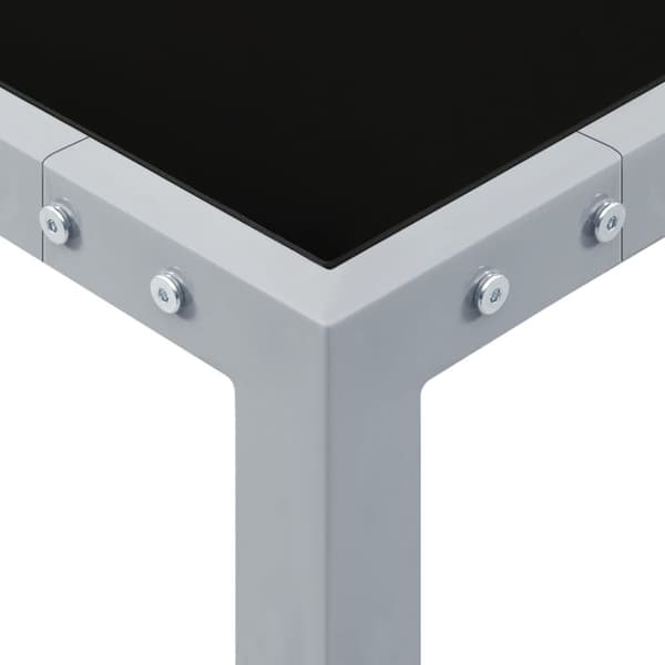 vidaXL havebord 130x130x72 cm stål og glas grå