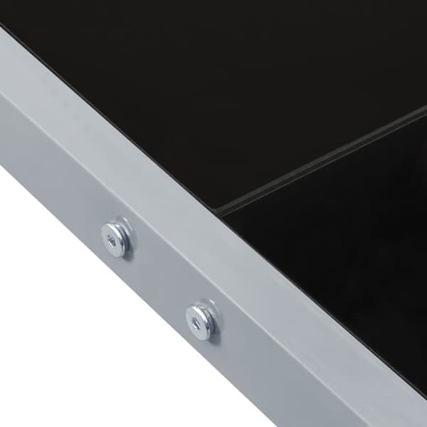 vidaXL havebord 130x130x72 cm stål og glas grå