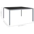Miniatyrbillede 5 af 5: vidaXL havebord 130x130x72 cm stål og glas grå
