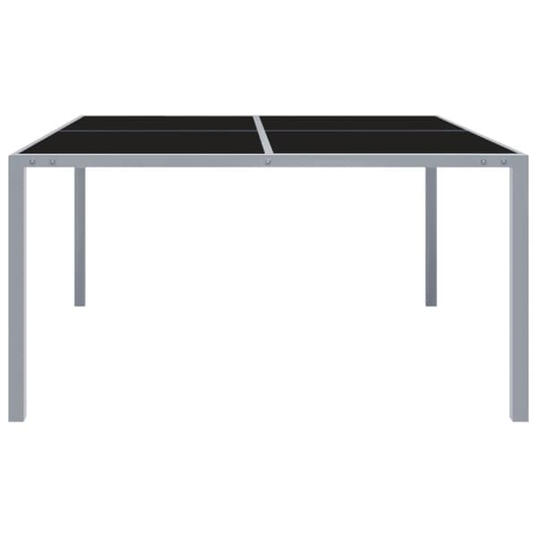 vidaXL havebord 130x130x72 cm stål og glas grå