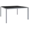 Miniatyrbillede 1 af 5: vidaXL havebord 130x130x72 cm stål og glas grå