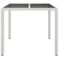 Miniatyrbilde 4 av 7: vidaXL Hagebord 90x90x75 cm herdet glass og polyrotting hvit