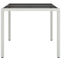 Miniatyrbilde 5 av 7: vidaXL Hagebord 90x90x75 cm herdet glass og polyrotting hvit