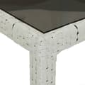 Miniatyrbilde 6 av 7: vidaXL Hagebord 90x90x75 cm herdet glass og polyrotting hvit