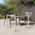 Miniatyrbillede 3 af 7: vidaXL havebord 90x90x75 cm hærdet glas og polyrattan hvid