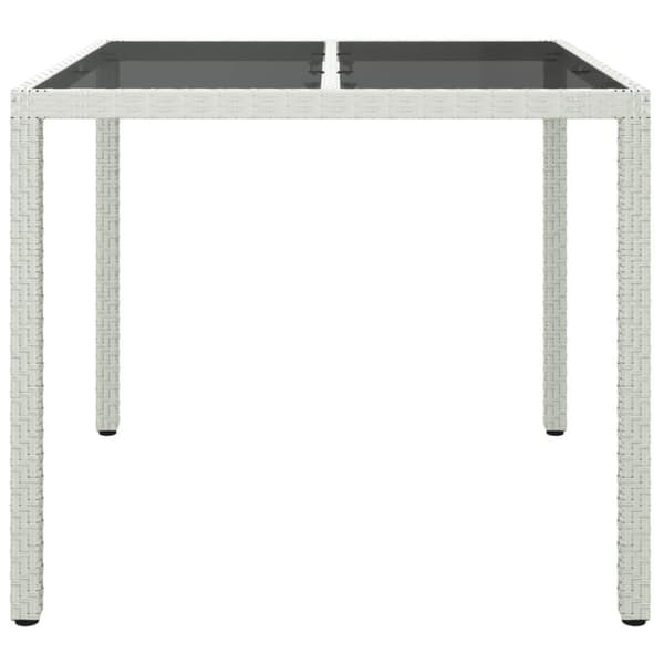 vidaXL havebord 90x90x75 cm hærdet glas og polyrattan hvid