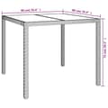 Miniatyrbilde 7 av 7: vidaXL Hagebord 90x90x75 cm herdet glass og polyrotting beige