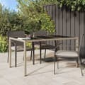 Miniatyrbillede 3 af 7: vidaXL havebord 150x90x75 cm hærdet glas og polyrattan beige