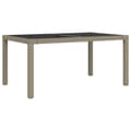 Miniatyrbillede 1 af 7: vidaXL havebord 150x90x75 cm hærdet glas og polyrattan beige