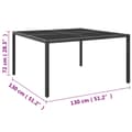 Miniatyrbillede 3 af 4: vidaXL havebord 130x130x72 cm stål og glas antracitgrå