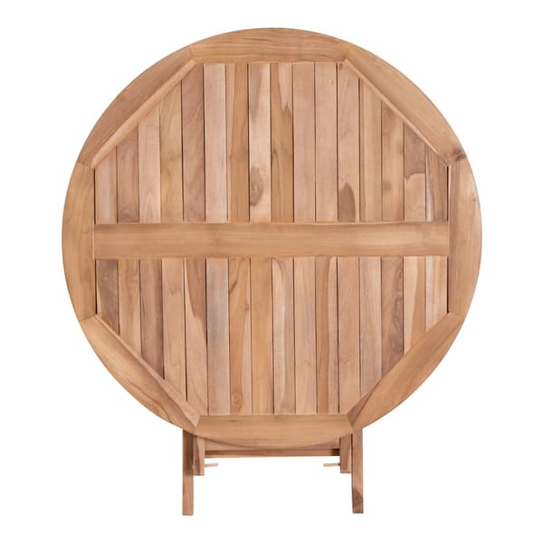 Oline havebord Ø100 cm teaktræ massiv.