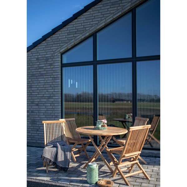 Oline havebord Ø100 cm teaktræ massiv.