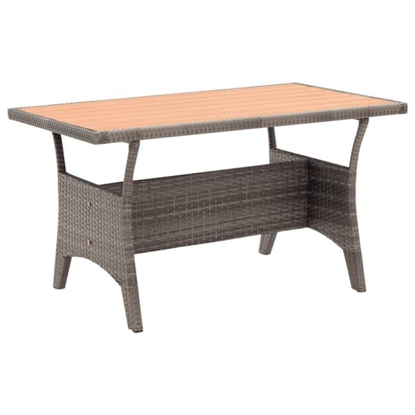 vidaXL havebord 120x70x66 cm polyrattan grå