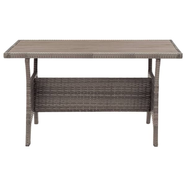 vidaXL havebord 120x70x66 cm polyrattan grå