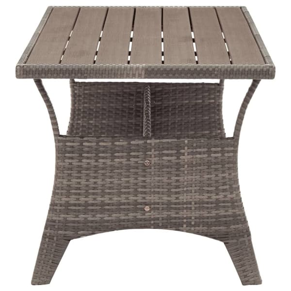vidaXL havebord 120x70x66 cm polyrattan grå