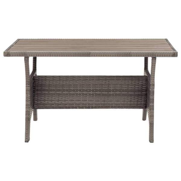 vidaXL havebord 120x70x66 cm polyrattan grå