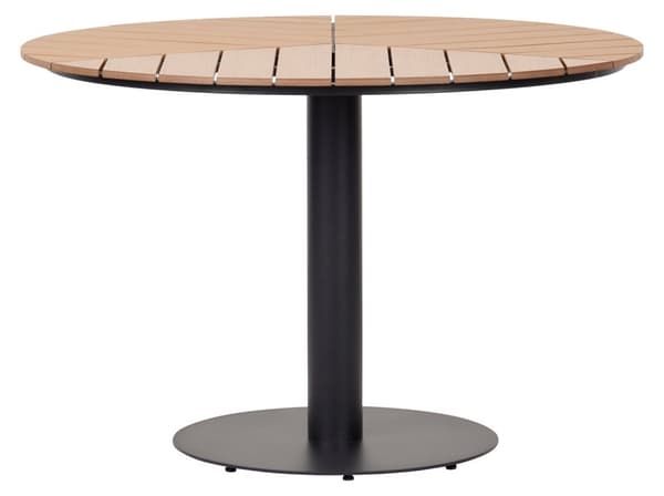 Hector havebord Ø113 cm sort, teak ask.