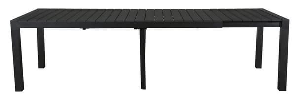 Grup hagebord, inkl. 2 tilleggsplater 223/343 cm svart/svart.