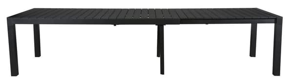 Grup hagebord, inkl. 2 tilleggsplater 223/343 cm svart/svart.