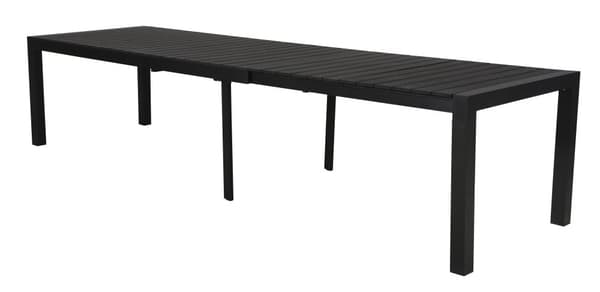 Grup hagebord, inkl. 2 tilleggsplater 223/343 cm svart/svart.