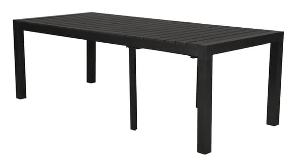 Grup hagebord, inkl. 2 tilleggsplater 223/343 cm svart/svart.