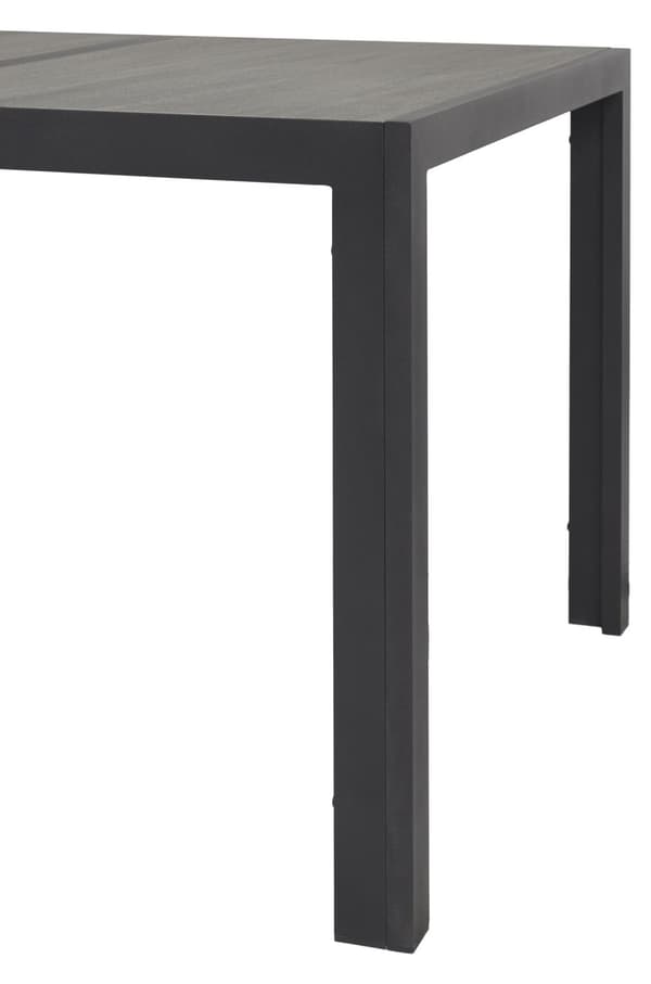Komma hagebord 195 x 90 cm, svart og grå.