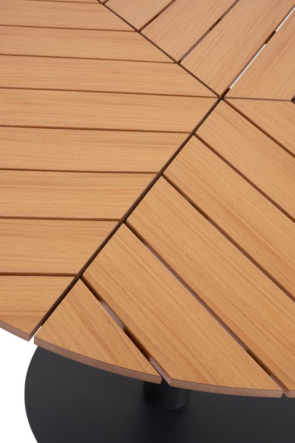 Hector hagebord Ø113 cm svart, teak ask.