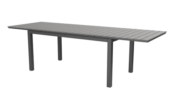Dory hagebord, inkl. 2 tilleggsplater L 160-260 cm svart/grå.