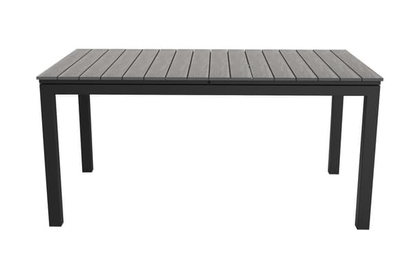 Dory trädgårdsbord, inkl. 2 tilläggsskivor L 160-260 cm svart/grå.