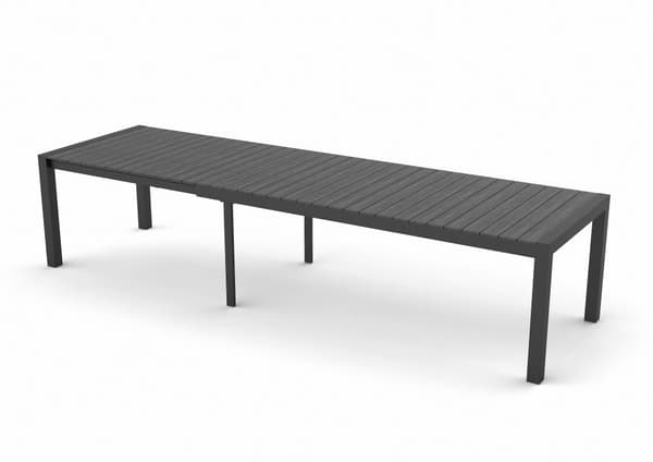 Garp hagebord, inkl. 2 tilleggsplater 223/343 cm svart/grå.