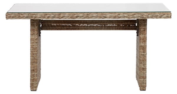 Gram hagebord 142 x 76 cm, med glassplate, natur.