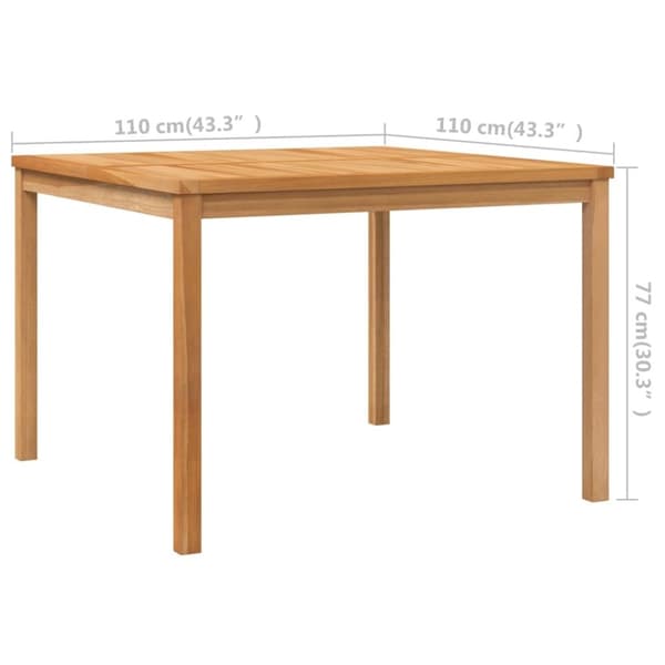 vidaXL Trädgårdsbord 110x110x77 cm massiv teak