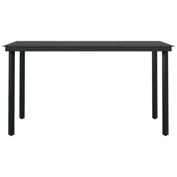vidaXL Trädgårdsbord svart 140x70x74 cm stål och glas