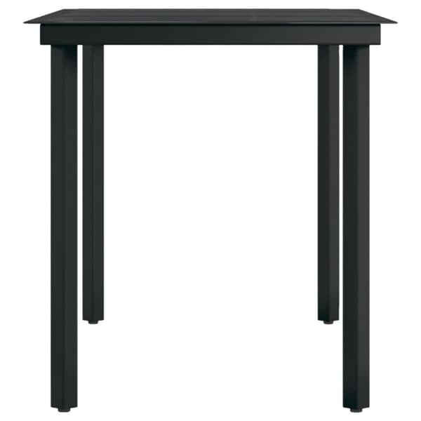 vidaXL Trädgårdsbord svart 140x70x74 cm stål och glas