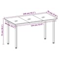 Miniatyrbillede 6 af 6: vidaXL havebord 140x70x74 cm stål og glas sort