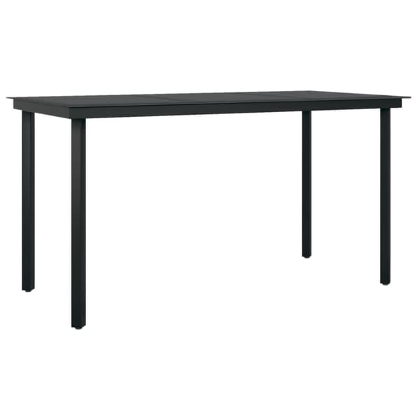 vidaXL havebord 140x70x74 cm stål og glas sort