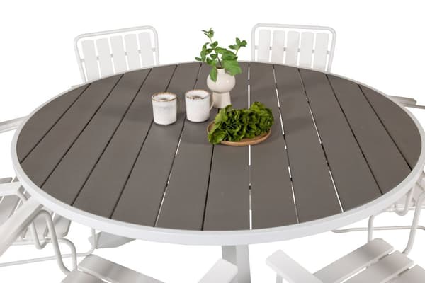 Parma havebord Ø140cm hvid,grå.