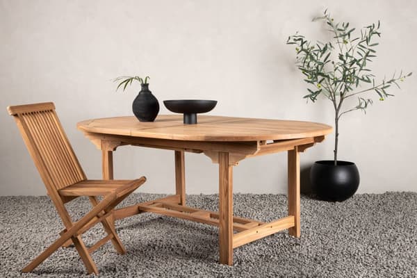 Kenya hagebord inkl. tilleggsplate 180, 240 cm natur .