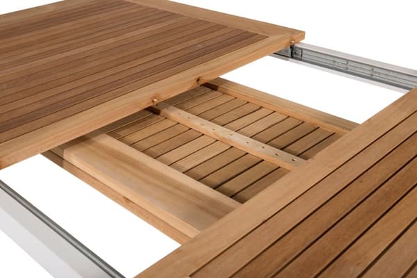 Panama hagebord inkl. tilleggsplate 160, 240 cm hvit, natur .
