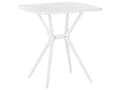 Pikkukuva 1 / 7: Puutarhan bistropöytä valkoinen 70 x 70 x 77 cm muovia säänkestävä