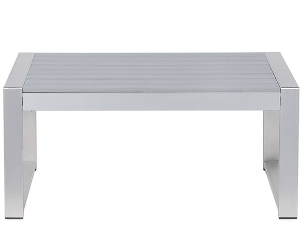 Havebord Lysegrå Anodiseret Aluminium Plastik 100 x 42 x 50 cm Udendørs Rektangulær Havespisebord Nonwood Vedligeholdelsesfrit til Terrasse