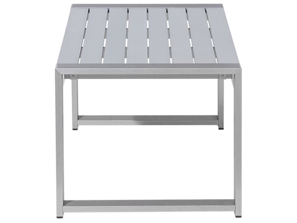 Havebord Lysegrå Anodiseret Aluminium Plastik 100 x 42 x 50 cm Udendørs Rektangulær Havespisebord Nonwood Vedligeholdelsesfrit til Terrasse